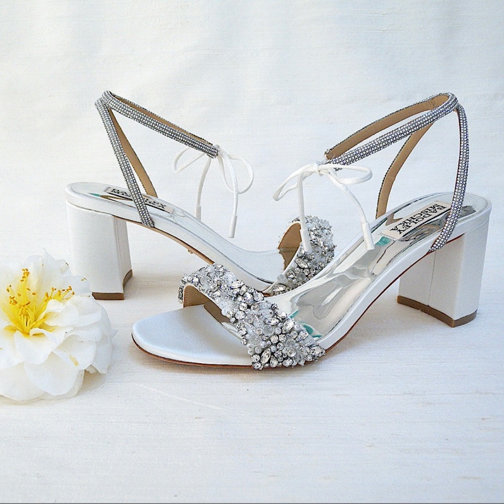 Badgley Mischka Kay - Silver and White Heels